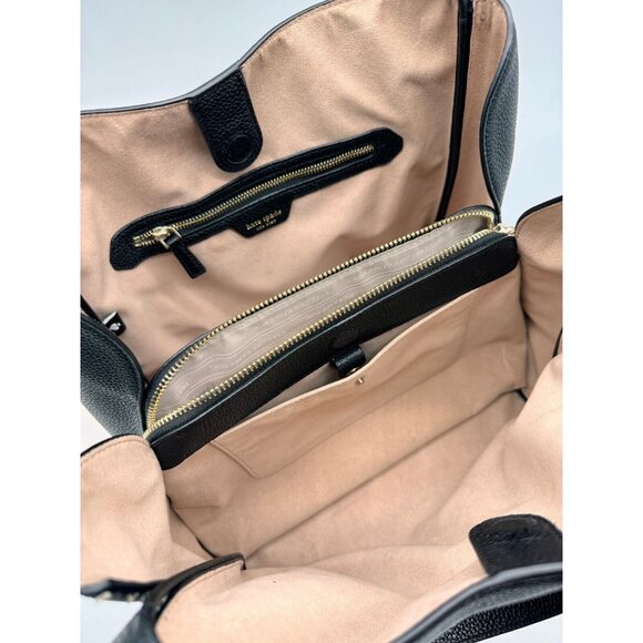 KATE SPADE NY Knott pebbled leather large shoulder bag - Black (Used) - Picture 7 of 16